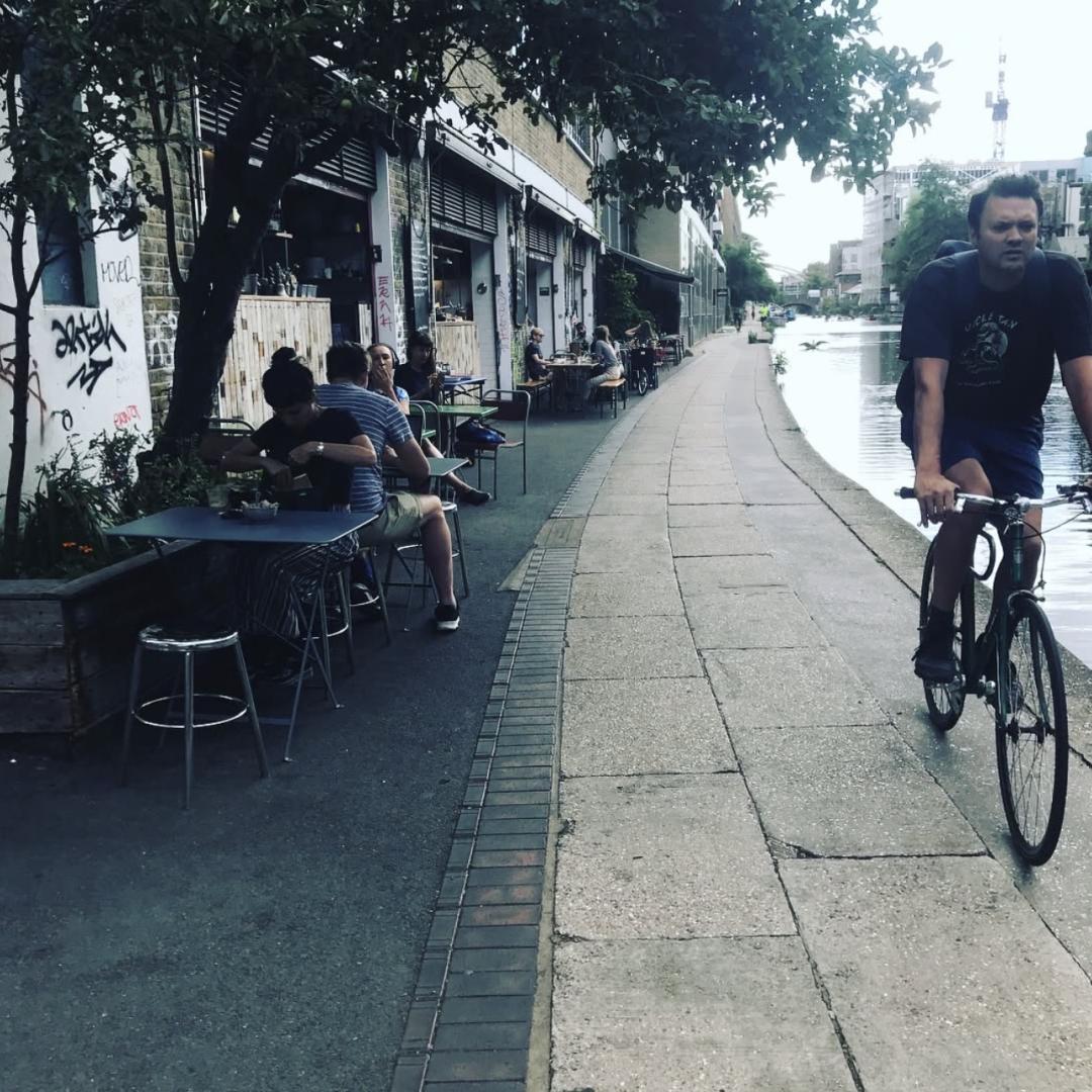 biker on the canal