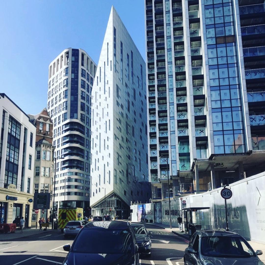 contrasting buildings skyline
